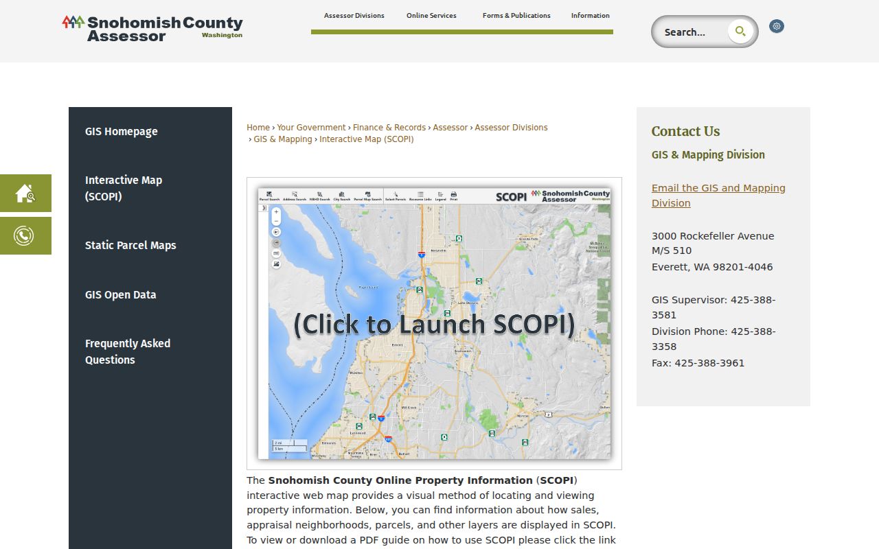 Lynnwood people search with the SCOPI parcel map